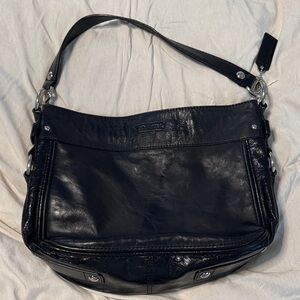Vintage coach Leather Shoulder Bag - Black